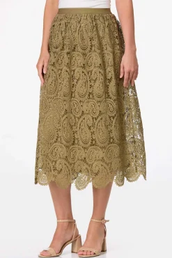 Paisley Crochet Midi Skirt