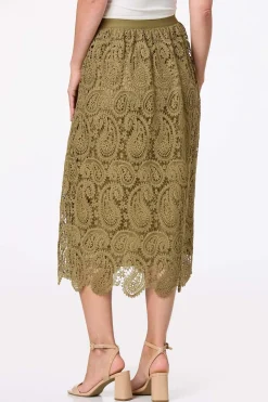 Paisley Crochet Midi Skirt