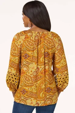 Paisley Crochet Trim Top