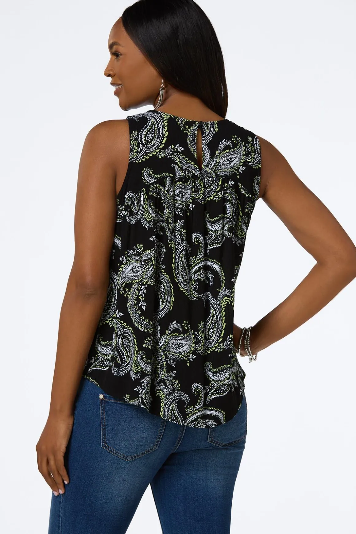Paisley Crochet Yoke Tank
