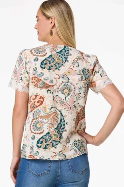 Paisley Lace Trim Top