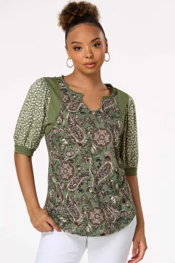 Paisley Puff Sleeve Top