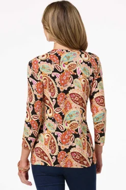 Paisley Scoop Neck Top