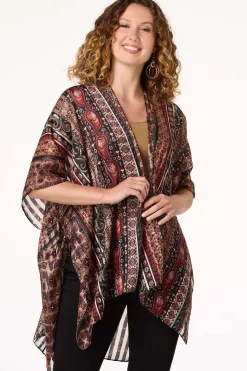 Paisley Stripe Pattern Kimono