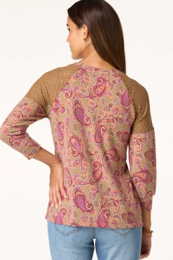 Paisley Waffle Sleeve Top