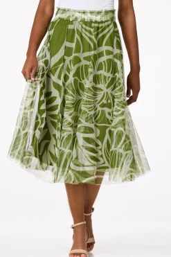 Palm Leaf Mesh Skirt