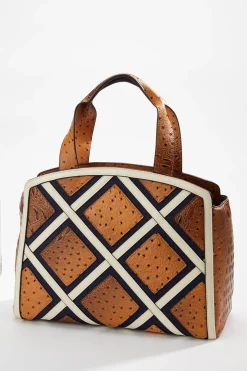 Patchwork Faux Leather Satchel
