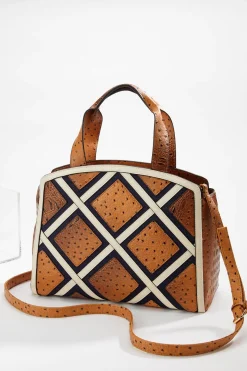 Patchwork Faux Leather Satchel
