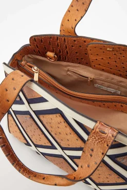 Patchwork Faux Leather Satchel