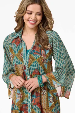 Patchwork Flounced Trim Shirt