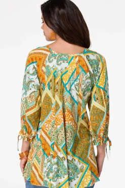 Patchwork Tie Sleeve Top
