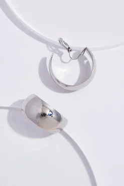 Pattern Wide Hoop Clip- On Earrings