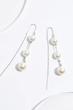 Pearl Ball Linear Earrings
