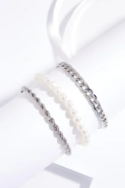 Pearl Chain Bracelet Set