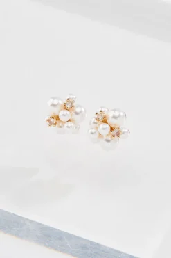 Pearl Cluster Statement Earrings