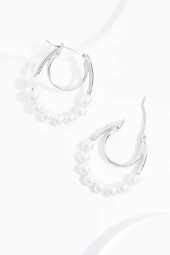 Pearl Double Hoop Earrings