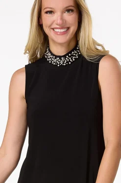 Pearl Embellished Swing Dress