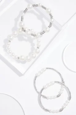 Pearl Link Stretch Bracelet Set