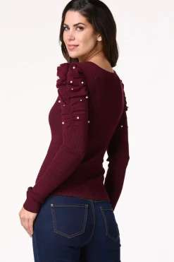 Pearl Puff Sleeve Sweater