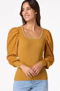 Pearl Scoop Neck Sweater