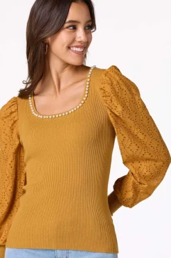 Pearl Scoop Neck Sweater