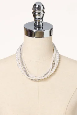 Pearl Twist Layered Necklace Set