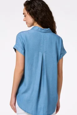 Petite Chambray Button Down Tunic