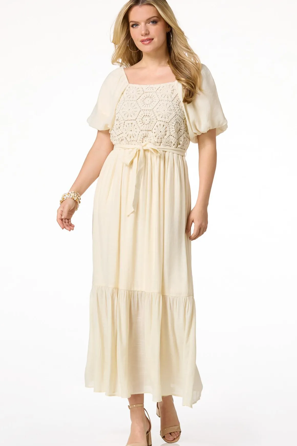 Petite Crochet Bodice Maxi Dress
