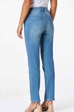 Petite Embellished Mid Rise Jeans