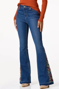 Petite Floral Paisley Embroidered Jeans