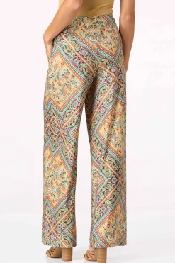 Petite Framed Floral Wide Leg Pants