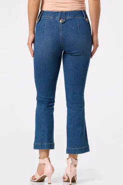 Petite Gold Button Jeans