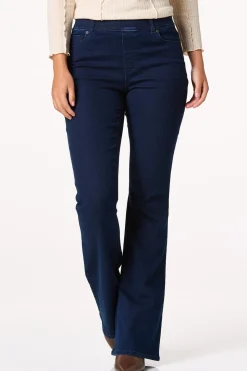 Petite High Rise Pull- On Flare Leg Jeans