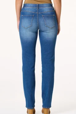Petite Mid Rise Faded Blue Jeans
