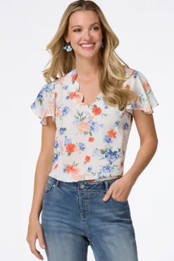 Petite Scalloped Floral Top