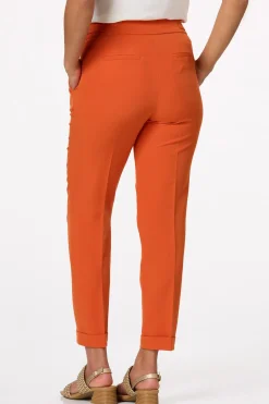 Petite Slim Button Tab Pants
