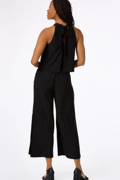 Petite Solid Layered Panel Jumpsuit