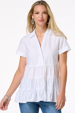 Petite Tiered Poplin Tunic