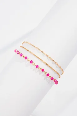 Pink Bead Chain Anklet