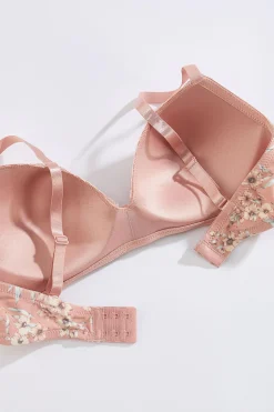 Pink Floral Wire- Free Bra Set