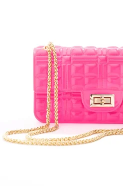Pink Jelly Chain Crossbody