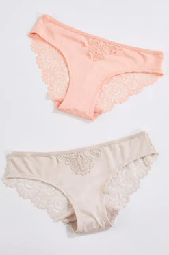 Pink Nude Lace Panty Set