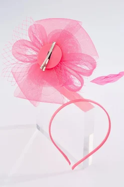 Pink Rose Feather Fascinator