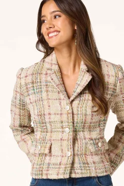 Plaid Boucle Blazer
