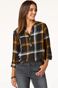 Plaid Herringbone Top