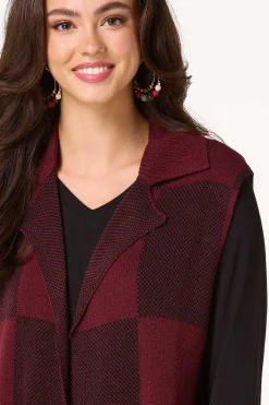 Plaid Sweater Vest Tunic