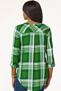 Plaid Zip Front Equipment Top