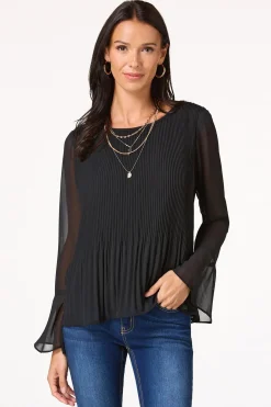 Pleated Bell Sleeve Top