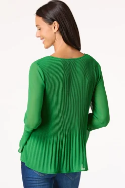 Pleated Bell Sleeve Top
