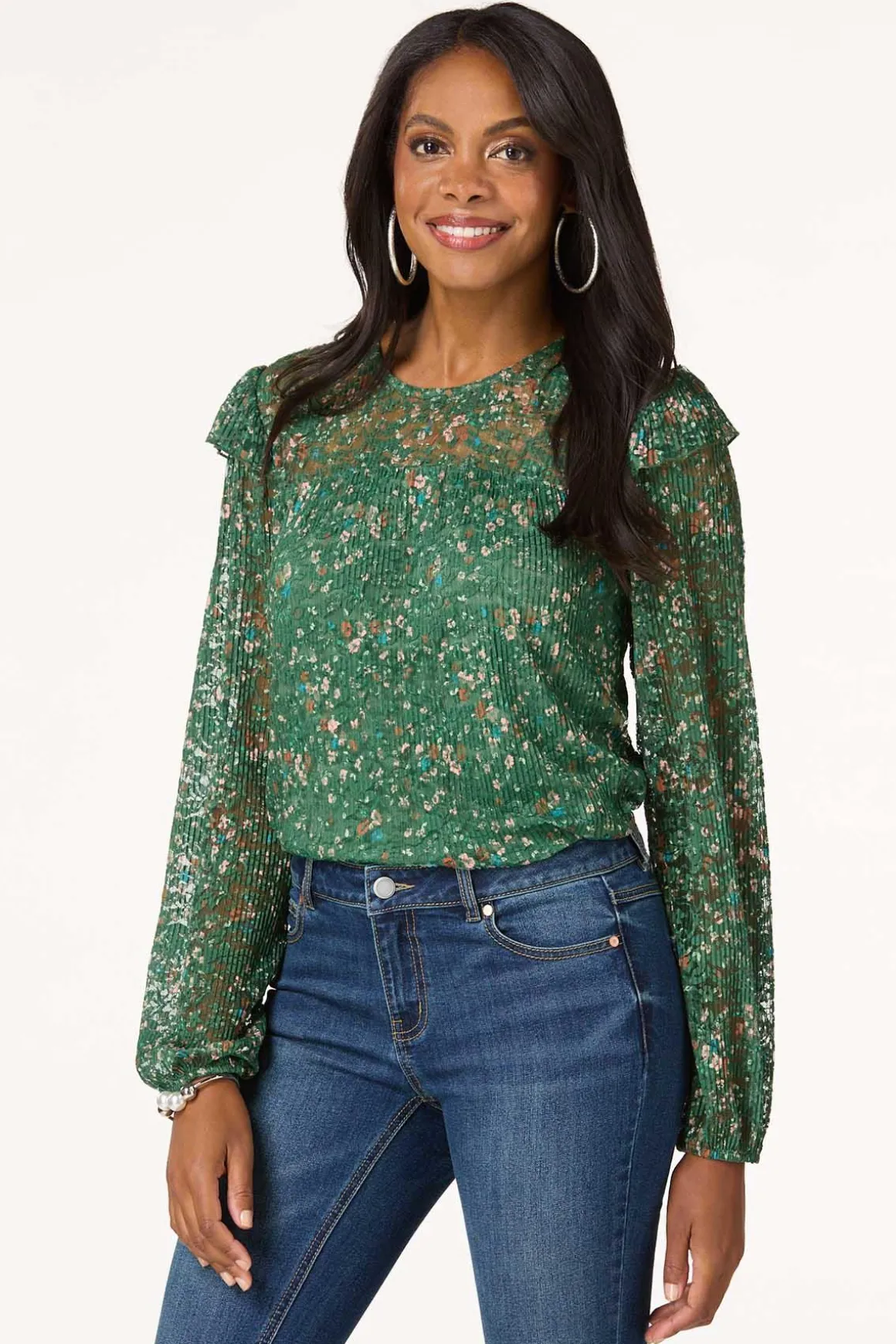 Pleated Courtyard Garden Top